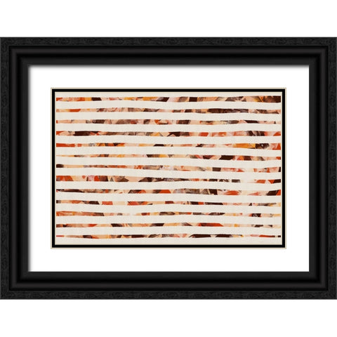 Stripes and Pattern Black Ornate Wood Framed Art Print with Double Matting by Treechild