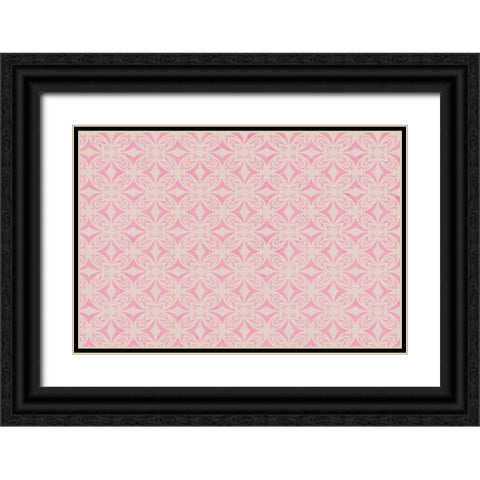 Pastel Symmetrical Pattern Black Ornate Wood Framed Art Print with Double Matting by Treechild