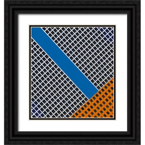Abstract - Manhattan New York Black Ornate Wood Framed Art Print with Double Matting by Orbach, Arnon