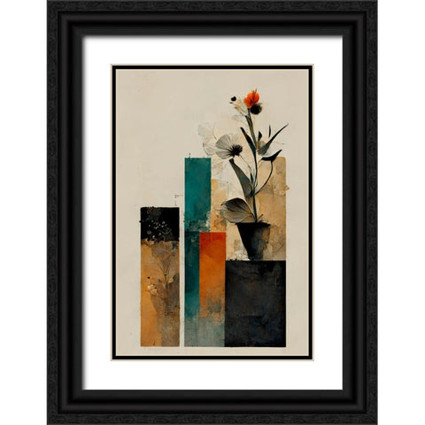 Geometric Stillife Black Ornate Wood Framed Art Print with Double Matting by Treechild