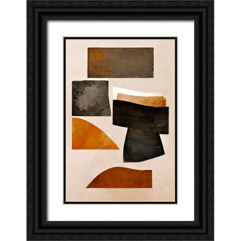 Rusty Shapes Black Ornate Wood Framed Art Print with Double Matting by Treechild