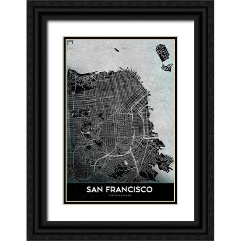 San Francisco Black Ornate Wood Framed Art Print with Double Matting by StudioSix