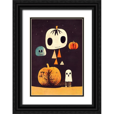 Boo! Black Ornate Wood Framed Art Print with Double Matting by Treechild