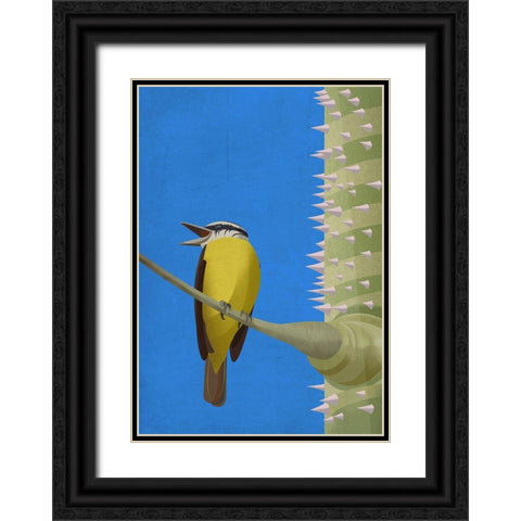 Benteveo Black Ornate Wood Framed Art Print with Double Matting by Caballero, Franco