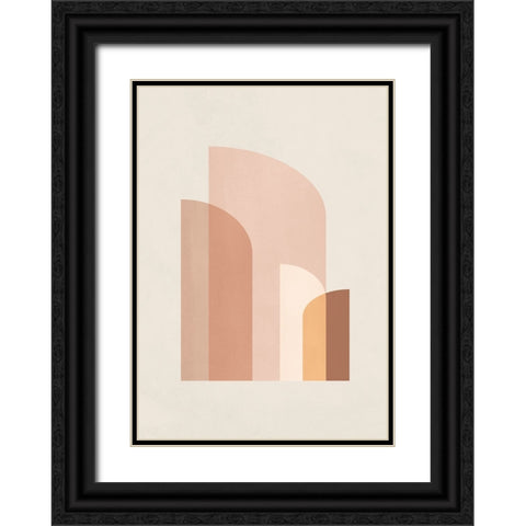 Retro Geometric IV Black Ornate Wood Framed Art Print with Double Matting by Pienaar, Kathrin