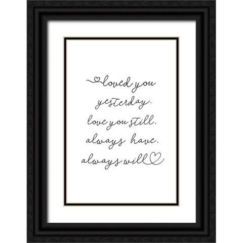 Love Note Black Ornate Wood Framed Art Print with Double Matting by Pienaar, Kathrin