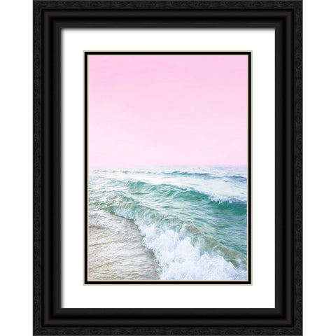 Pink Sky Beach Black Ornate Wood Framed Art Print with Double Matting by Pienaar, Kathrin