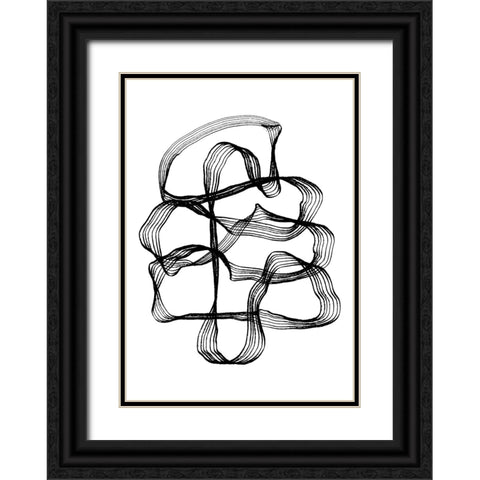 Ink Black and White Black Ornate Wood Framed Art Print with Double Matting by Treechild