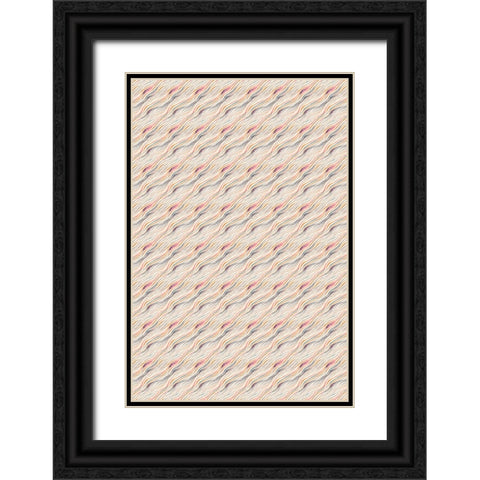 Pastel Waves Pattern Black Ornate Wood Framed Art Print with Double Matting by Treechild