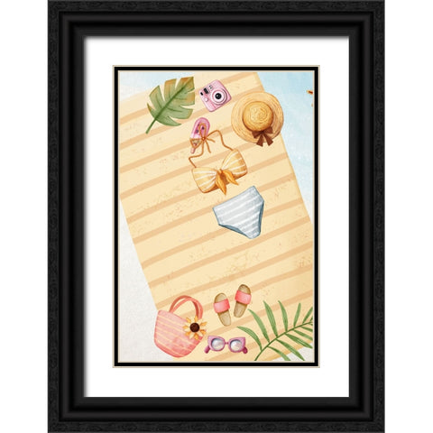 Beach Time Black Ornate Wood Framed Art Print with Double Matting by Thai, Xuan