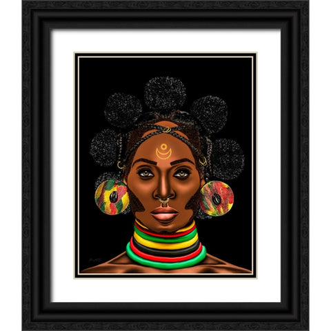 Alangadjoa Black Ornate Wood Framed Art Print with Double Matting by Amihere, Lord