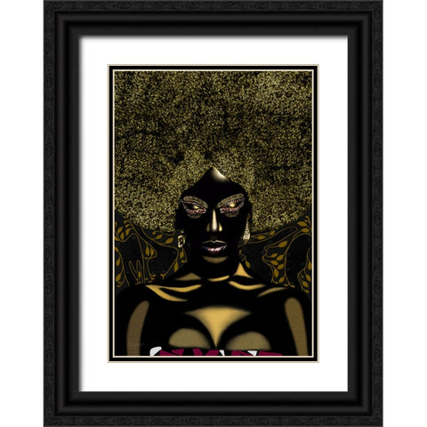 Maabena Black Ornate Wood Framed Art Print with Double Matting by Amihere, Lord