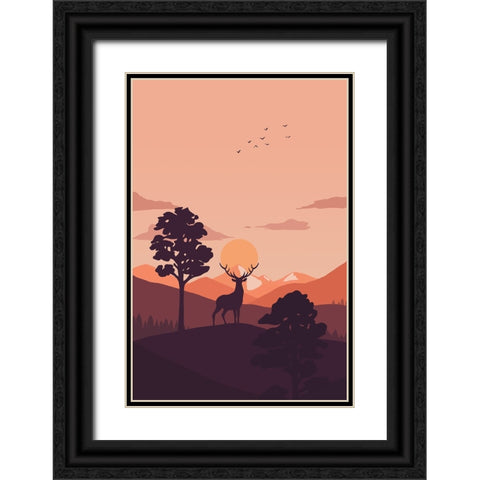 Summer Sunset Black Ornate Wood Framed Art Print with Double Matting by Thai, Xuan