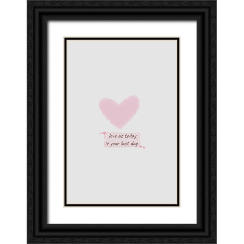 Love Black Ornate Wood Framed Art Print with Double Matting by Thai, Xuan