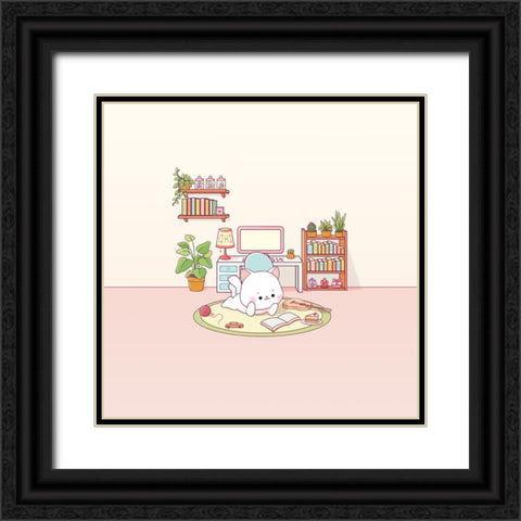 Kitty Room Black Ornate Wood Framed Art Print with Double Matting by Thai, Xuan