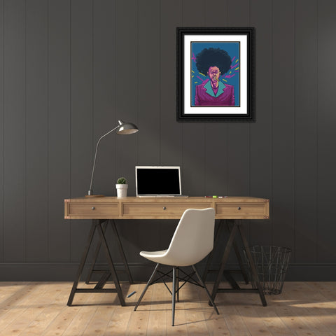 regular joe Black Ornate Wood Framed Art Print with Double Matting by msonthe, Joshua