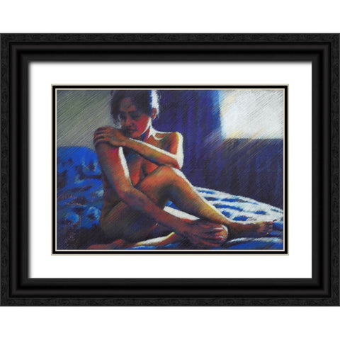 Golden Orange - 29-11-22 Black Ornate Wood Framed Art Print with Double Matting by Akkers, Corne