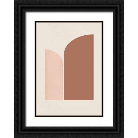 Retro Geometric Black Ornate Wood Framed Art Print with Double Matting by Pienaar, Kathrin