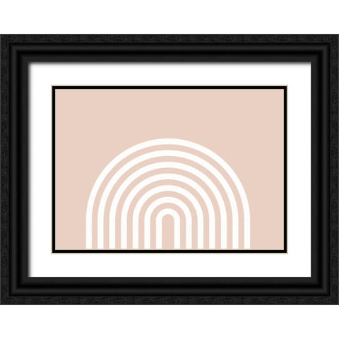 Peach Rainbow Black Ornate Wood Framed Art Print with Double Matting by Pienaar, Kathrin