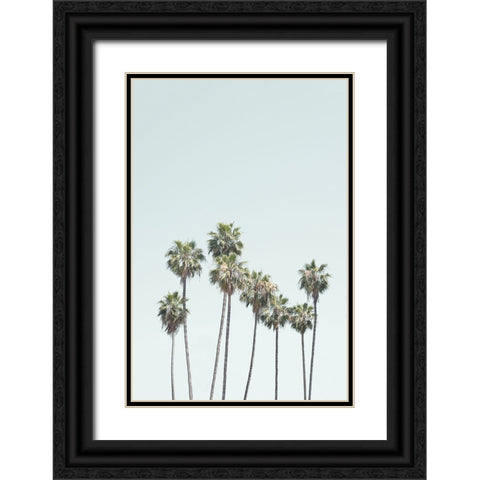 Blue Palm Trees Black Ornate Wood Framed Art Print with Double Matting by Pienaar, Kathrin