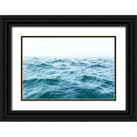 Wavy Horizon Black Ornate Wood Framed Art Print with Double Matting by Pienaar, Kathrin