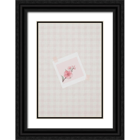 Pink Cherry Blossom Black Ornate Wood Framed Art Print with Double Matting by Thai, Xuan
