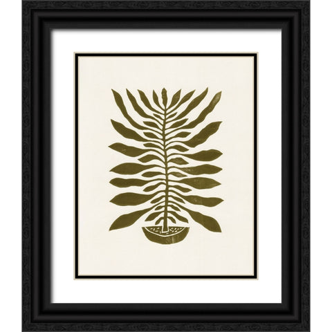 ne Hundred-Leaved Plant #22 / Lino Print Black Ornate Wood Framed Art Print with Double Matting by Galitsyna, Alisa