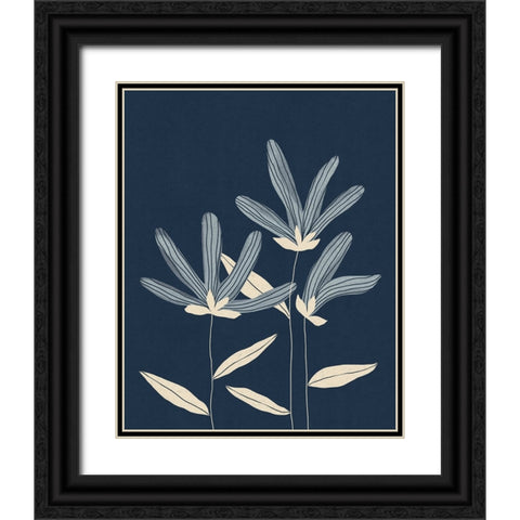 Three Flowers Black Ornate Wood Framed Art Print with Double Matting by Galitsyna, Alisa