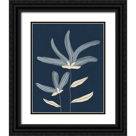Two Flowers Black Ornate Wood Framed Art Print with Double Matting by Galitsyna, Alisa