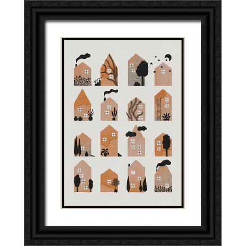 Tiny Houses #2 Black Ornate Wood Framed Art Print with Double Matting by Galitsyna, Alisa
