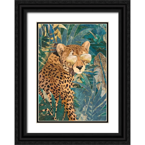 Rockstar cheetah in the jungle Black Ornate Wood Framed Art Print with Double Matting by Manovski, Sarah