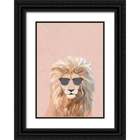 Cool cat lion Black Ornate Wood Framed Art Print with Double Matting by Manovski, Sarah