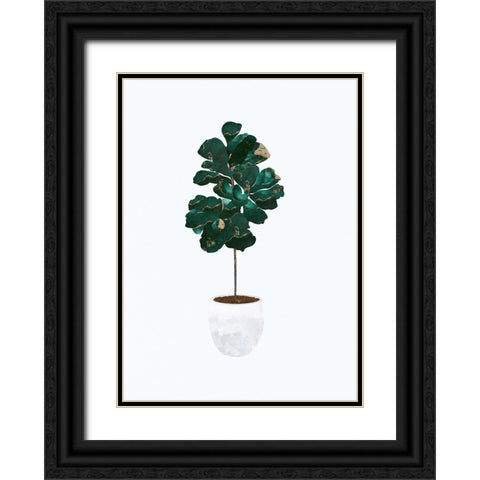 Fiddle leaf fig Black Ornate Wood Framed Art Print with Double Matting by Manovski, Sarah