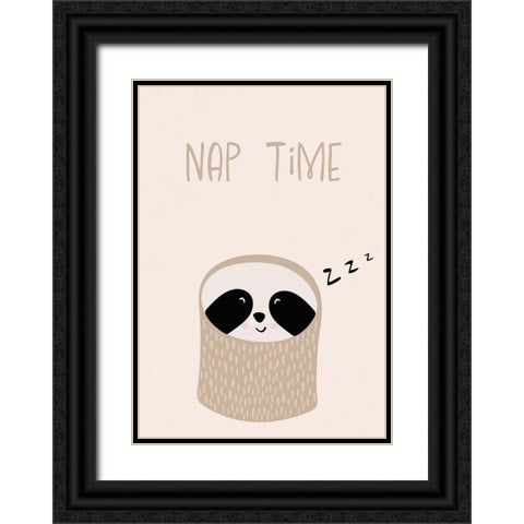 Sloth nursery print Black Ornate Wood Framed Art Print with Double Matting by Manovski, Sarah