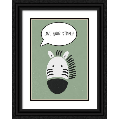 Zebra nursery print Black Ornate Wood Framed Art Print with Double Matting by Manovski, Sarah