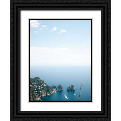 Coast of Capri Italy || Black Ornate Wood Framed Art Print with Double Matting by Zwart, Raisa