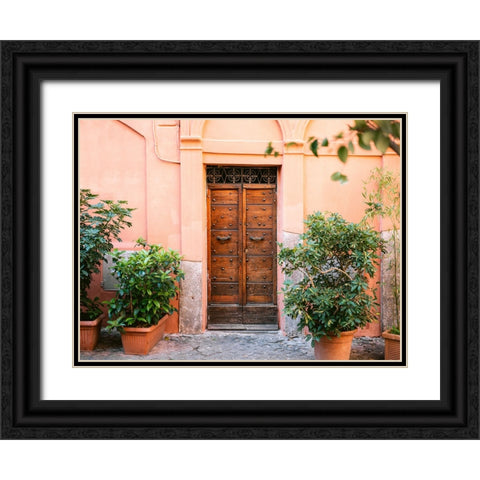The Trastevere door Black Ornate Wood Framed Art Print with Double Matting by Zwart, Raisa