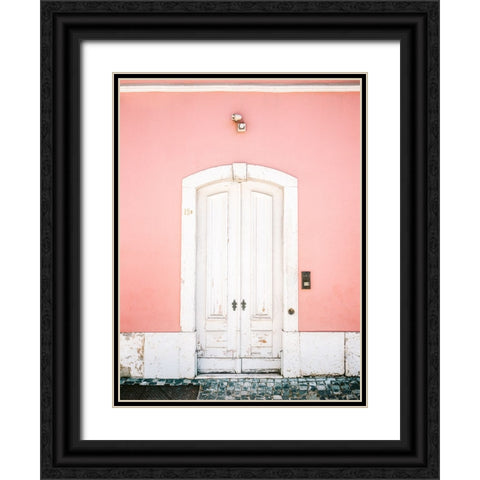 The white door Lisbon Black Ornate Wood Framed Art Print with Double Matting by Zwart, Raisa