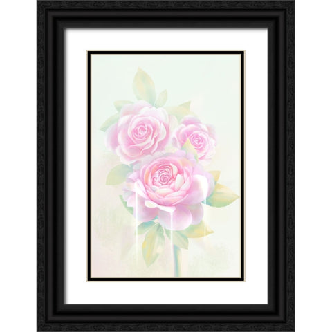 Rose Hologram Black Ornate Wood Framed Art Print with Double Matting by Thai, Xuan