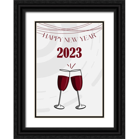 Wine Wine Black Ornate Wood Framed Art Print with Double Matting by Elmoudden, Omar