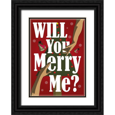 Will You Merry Me Black Ornate Wood Framed Art Print with Double Matting by Elmoudden, Omar