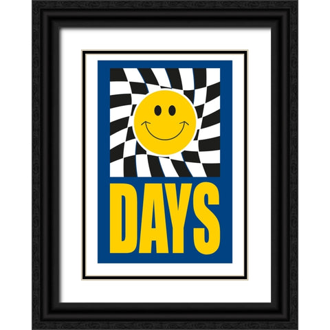 Happy Days Black Ornate Wood Framed Art Print with Double Matting by Ortiz, Sergio