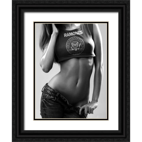Aye Oh Lets Go Black Ornate Wood Framed Art Print with Double Matting by Drake, David