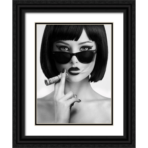 Smoke This Black Ornate Wood Framed Art Print with Double Matting by Drake, David