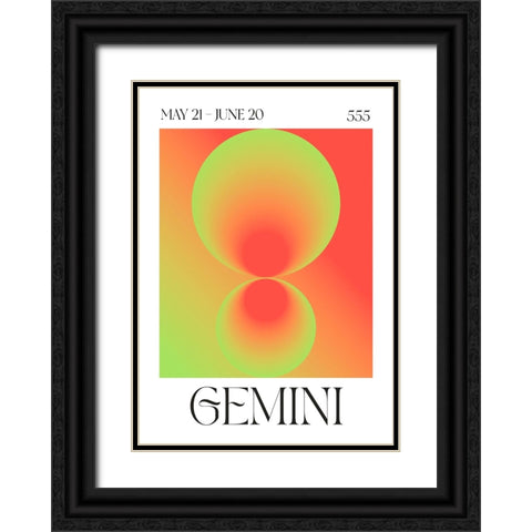 Gemini Black Ornate Wood Framed Art Print with Double Matting by Castillo, Valeria