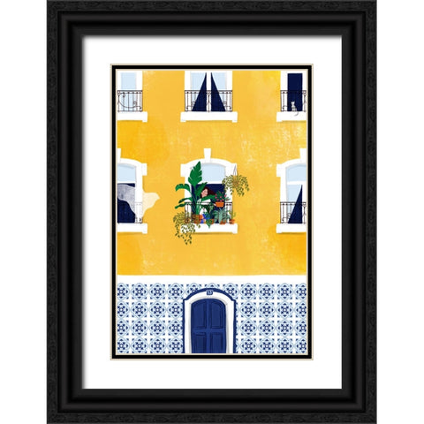 Lisbon Black Ornate Wood Framed Art Print with Double Matting by Tomljanovic, Maja
