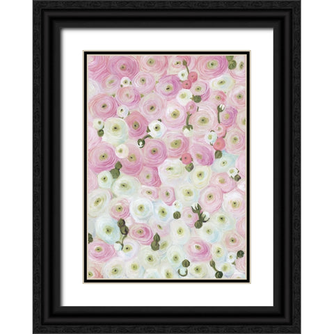Gabry painterly ranunculus Black Ornate Wood Framed Art Print with Double Matting by Laiz Blursbyai, Rosana