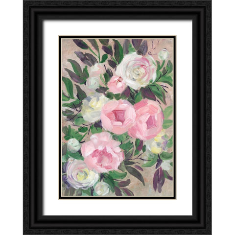 Zoye painterly bouquet Black Ornate Wood Framed Art Print with Double Matting by Laiz Blursbyai, Rosana