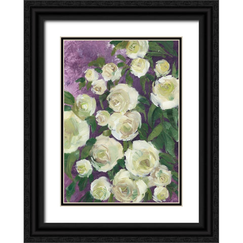 Noray painterly roses Black Ornate Wood Framed Art Print with Double Matting by Laiz Blursbyai, Rosana
