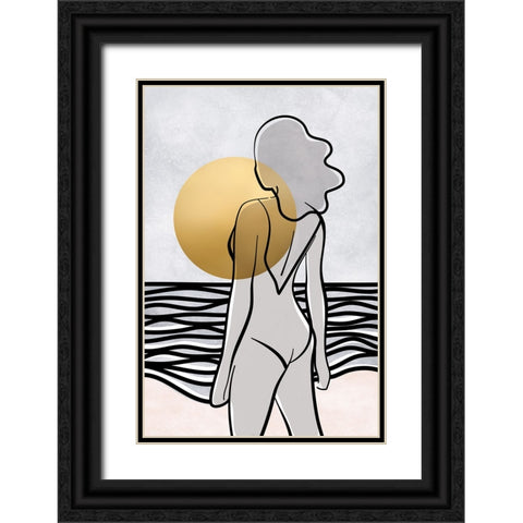 Maika and the sea Black Ornate Wood Framed Art Print with Double Matting by Laiz Blursbyai, Rosana